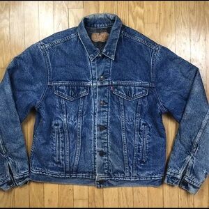 Vintage Men's Levis 71506 0317 Blanket Lined Blue Denim Jean Jacket Sz 44